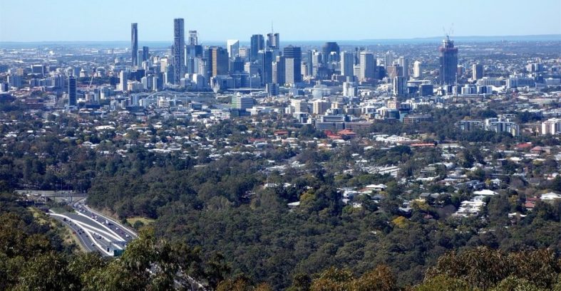 Looking out over the city of Brisbane from Mt. Coot Tha